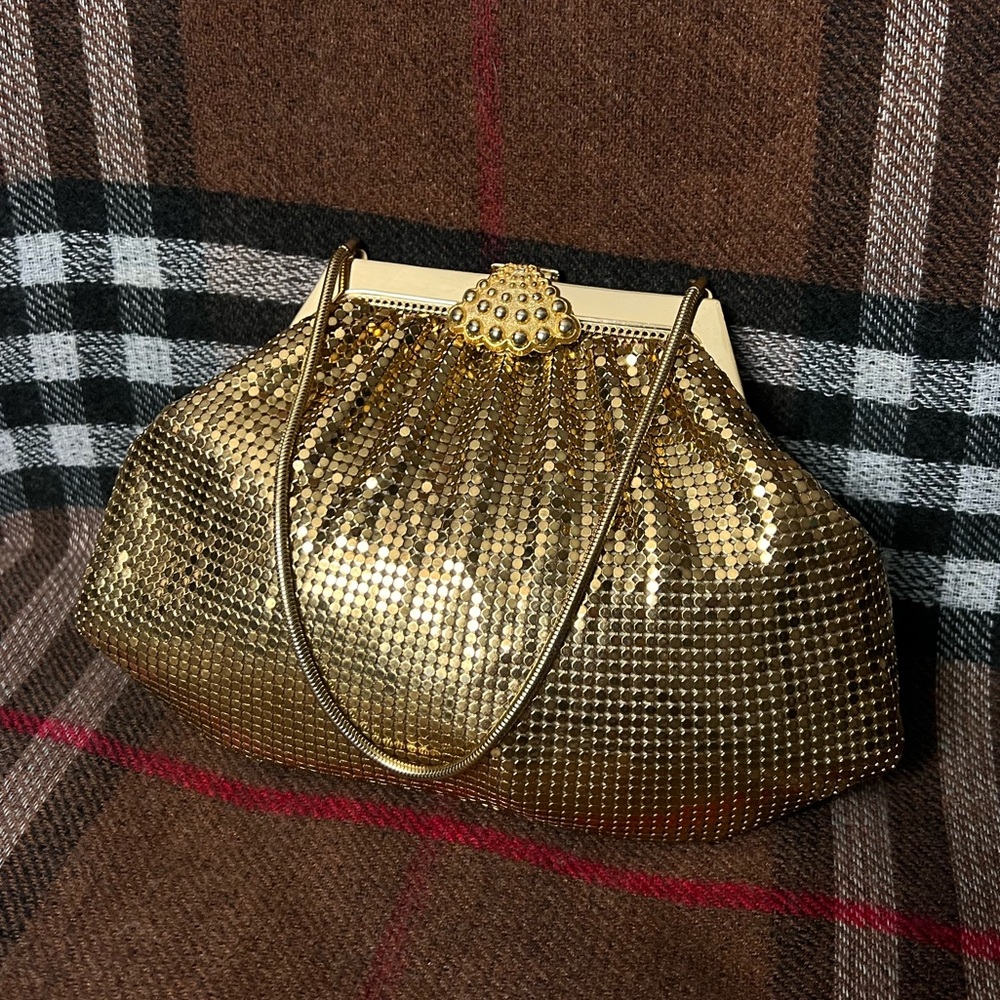 Whiting and Davis Mesh Gold Clutch Bag